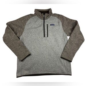 Patagonia Better Sweater Men’s Large Brown 1/4 Zip Fleece Jacket Pullover 25523